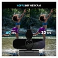 thumbnail image 2 of Webcam Full HD1080p 60FPS Auto Focus With Removable Privacy Cover Stream With Microphones USB Include Software, 2 of 5