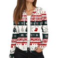 thumbnail image 4 of Women's Fashion Christmas Print Casual Zip-Up Long-Sleeve Hooded Jacket, for Outdoor Activities and Daily Use,Multicolor,2XL, 4 of 6