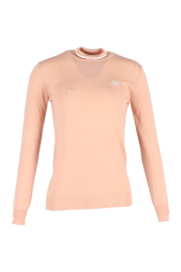 Pre-Owned Loewe Turtleneck Sweater in Peach Wool