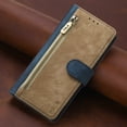 thumbnail image 5 of Allytech Compatible For iPhone XS/X 5.8 inch Zipper Card Slot Case,Shockproof Luxury Business PU Leather Flip Wallet Stand Cover with Wrist Strap.For iPhone XS/X,Blue, 5 of 12