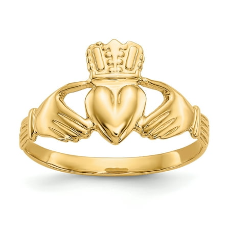 14k Yellow Gold Celtic Ring (14kt Yellow Gold Irish Claddagh Celtic Knot Band Ring Size 6.00 Fine Jewelry Ideal Gifts For Women Gift Set From)
