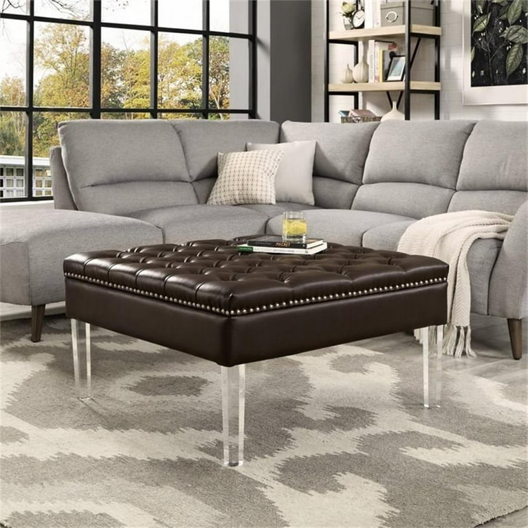 Oversized faux leather ottoman sales