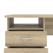 Tvilum Whitman 3 Drawer Office Desk with 1 Shelf for Adults, Oak Structure