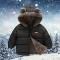 thumbnail image 2 of Ruyang Toddler Boys Fleece Lined Puffer Jacket Cute Bear Hooded Down Coat Baby Girls Winter Padded Warm Quilted Outerwear, 2 of 5
