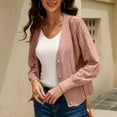 thumbnail image 2 of Vedolay Womens Coat Women's Casual Long Sleeve Lapel Open Front Button Work Business Jackets with Pockets,Pink M, 2 of 5