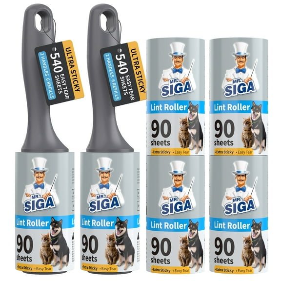 MR.Siga Lint Rollers for Pet Hair Extra Sticky, 540 Sheets, Lint Remover for Clothing