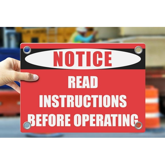 READ INSTRUCTIONS BEFORE OPERATING | Warning Notice Caution Danger 3mm PVC Sign