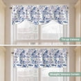 thumbnail image 5 of Blue Garden Vintage Tie Up Valance Curtains for Windows, Kitchen Curtains Window Treatments, Modern Art Building Boat Tree Short Window Shades Valances for Bedroom Bathroom Cafe 42"x12", 5 of 8