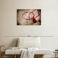 thumbnail image 2 of Elephant Stock Grunge Basketball Hoop Wall Art - Horizontal Canvas Wall Art - Living Room Wall Decor - Sports Canvas - Red And Black Decor - 30" x 20", 2 of 8