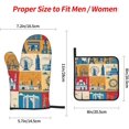 thumbnail image 3 of I Love London Print Oven Mitts and Pot Holders Sets 4 Piece Set Kitchen Women Men Cooking Baking Microwave Heat Resistant, 3 of 6