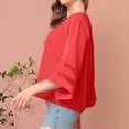 thumbnail image 5 of Ashirexll Summer Shirts for Women, Womens Casual Tops, Fashion Solid Color Casual Mesh 3/4 Sleeve V-Neck Comfortable Shirt, 5 of 5