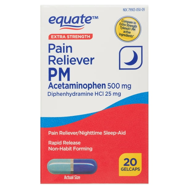 Equate Extra Strength Acetaminophen and Diphenhydramine HCI Pain