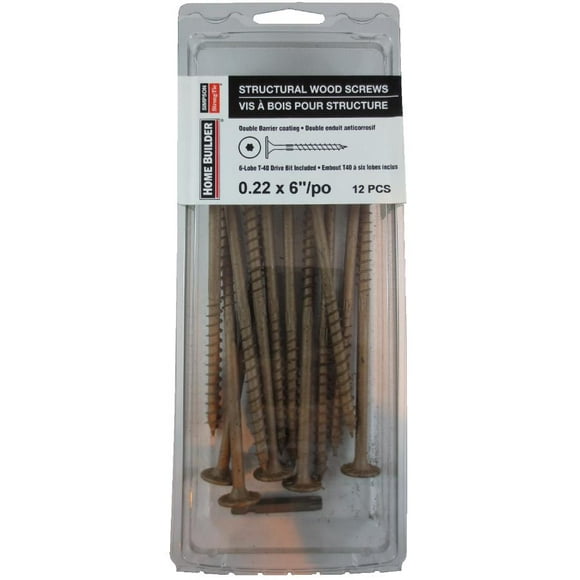 12 Pack 6" Structural Wood Screws