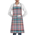 thumbnail image 2 of XMXY Chef Aprons with Pockets for Women Men, Pink Check Plaid Background Waterproof Cooking Kitchen Aprons, 28.3 x 20.4 Inches, 2 of 8