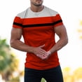 thumbnail image 4 of KaLI_store Summer Tops Mens Short Sleeve Muscle T-Shirts Fashion Workout Fitted Bodybuilding Tee Top Gym Plain Shirts Red,XL, 4 of 5