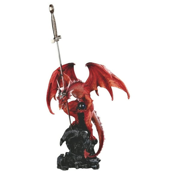 FC Design 12.5"H Dragon with Sword on Rock Figurine Statue Sculpture Ornament Decoration Home/Room Decor and Unique Gift Ideas for Housewarming, Holidays and Birthdays
