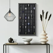 Gallery Solutions Black Wall-Mounted Curio & Shot Glass Display Case - 17x 32 Glass Door