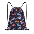 thumbnail image 1 of Xecao Cartoon Dinosaur Pattern Sports Drawstring Backpack - String Swim Gym Bag with Wet Proof Pocket for Women&Men-Small, 1 of 6