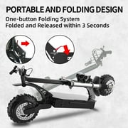 Mebike Dual Motor Electric Scooter for Adults ,53MPH &53 Miles Long Range ,72V 6000W E Scooter with Seat,11INCH Off-Road Tires,UL2272