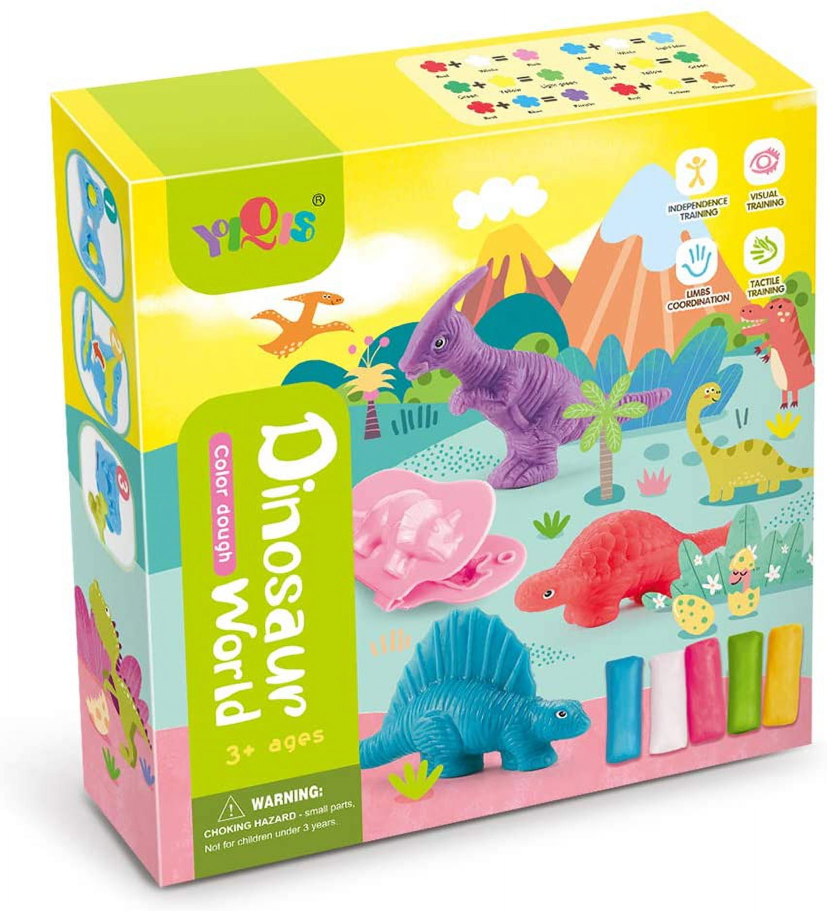  Dinosaur Play Dough Sets for Toddlers, Play Dough Tool Kit for  Kids,36 Pcs Play Dough Accessories Dinosaur Playset Toys for Kids 3-5 (24  Pack Dough) : Toys & Games