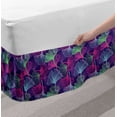 thumbnail image 2 of Botany Bed Skirt, Tropical Ginkgo Leaves Motif in Digital Colorful Toned Herbs Graphic, Elastic Bedskirt Dust Ruffle Wrap Around for Bedding Decor, 4 Sizes, Purple Magenta and Green, by Ambesonne, 2 of 2