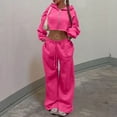 thumbnail image 5 of UPPADA Womens Tracksuits 2 Piece Set Long Sleeve Matching Set Hooded Sweatshirt and Sweatpants Casual Fall Spring Outfits Sweatpants Lounge Set Sweatsuits Hot Pink,M, 5 of 8