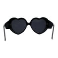 thumbnail image 2 of Womens Oversize Iconic Thick Plastic Arm Heart Sunglasses All Black, 2 of 4