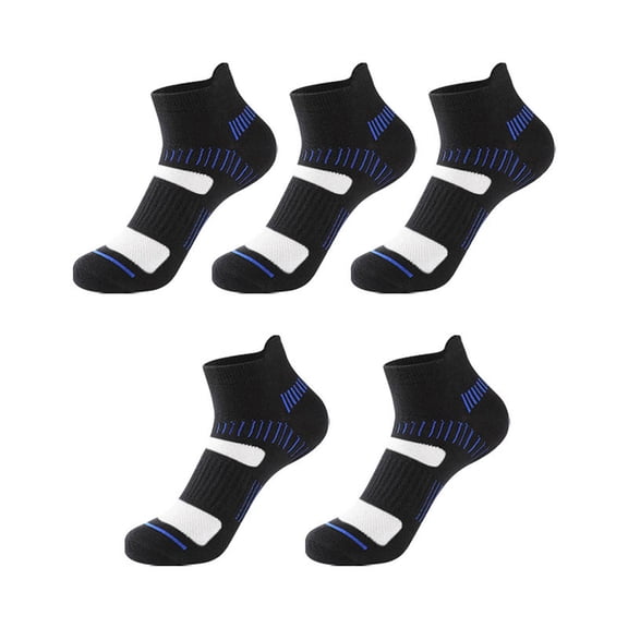 Wuphunn Cotton Socks with Non Slip Grips Cotton Socks Work Socks Athletic Socks Golf Socks for Men Sneaker Socks for Mens/womens Ankle Socks Black One Size