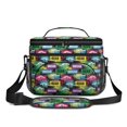 thumbnail image 2 of Dinosaur and Skeleton Black Pattern Insulated Lunch Box for Women Men, Medium Leakproof Cooler Bag with Adjustable Strap, 10"x6.7"x8", 2 of 5