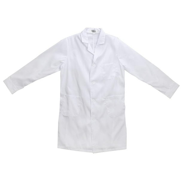 Bata de laboratorio unisex para hombre, bata blanca de enfermera y médico, uniforme de manga larga SG