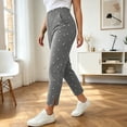 thumbnail image 6 of LEKWK Polka Dot Straight Leg Pants for Women High Waisted Casual Wide Leg Pants Lightweight Loose Side Slit Lounge Trousers Fall Fashion Clothes, 6 of 6
