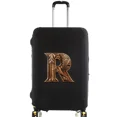 thumbnail image 1 of Housse de Valise Housses de Protection pour Bagages de Voyage Anti-Rayures Housse Anti-Poussière Réutilisable Motif Imprimé Bois 8 Lettres R TG, 1 of 6
