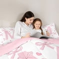 thumbnail image 4 of Erosebridal Pink Letter Monogrammed M Twin Comforter Sets 3-Piece,Girls Kawaii Love Heart Bow Knot Bedding Set,Pink Reversible,Breathable Home Decor, 4 of 6