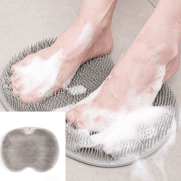 TOOAD Tapis de bain pour pieds de douche XL avec ventouses antidérapantes - Nettoie, lisse, exfolie et masse vos pieds sans se plier, améliore la circulation des pieds et apaise les pieds fatigué