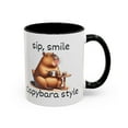 thumbnail image 3 of Sip, smile capybara style-Funny Humor capybara Accent Coffee Mug,11oz 15oz, 3 of 4