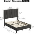 thumbnail image 5 of Danolapsi Queen Size Bed Frame with Adjustable Headboard, Velvet Upholstered Platform Bed Frame with Wooden Slats Support, No Box Spring Needed, Easy Assembly, 5 of 8