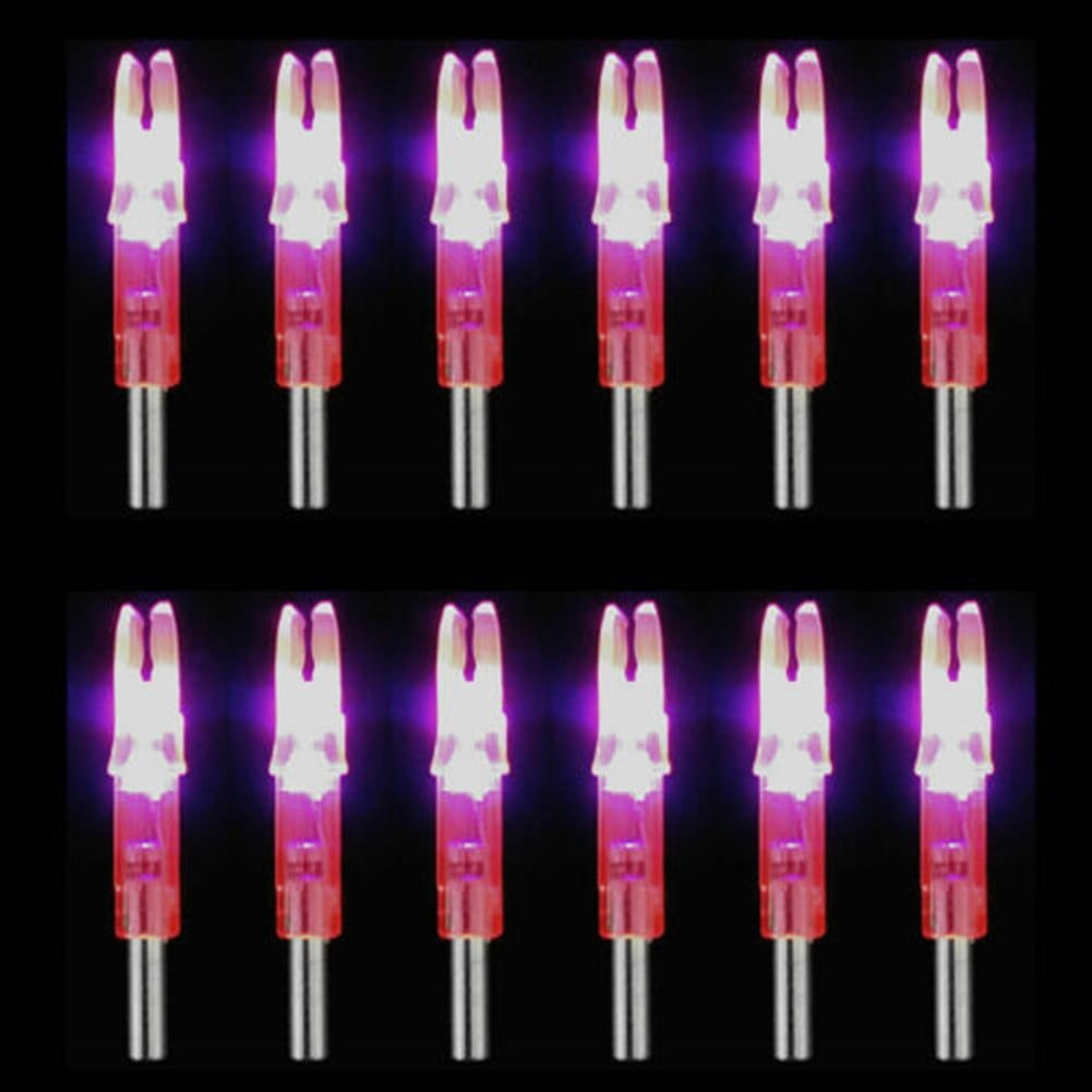 Yannee 12 Pcs Automatic LED Archery Arrows Lighted Nocks 6.2mm Arrow
