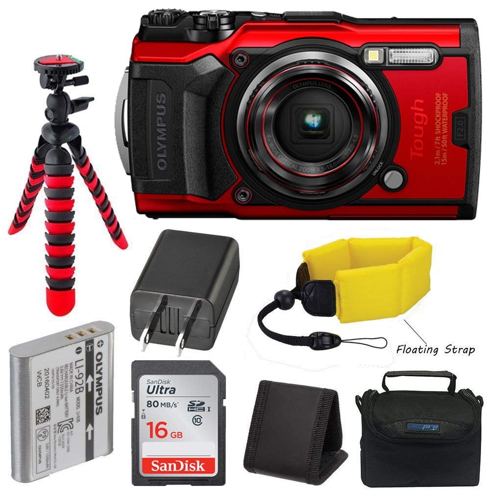 Olympus Tough TG6 Waterproof Digital Camera (Red) + Pixibytes Basic