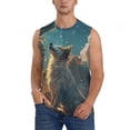 thumbnail image 6 of Daiia Starry Sky Cloud Wolf Printed Men's Tank Tops,Casual Soft Sleeveless Gym Muscle Shirts Bodybuilding Tee-Small, 6 of 8