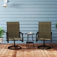 thumbnail image 2 of Outsunny Patio Swivel Chair Set of 2, Swivel Rocker with High Back, Brown, 2 of 10