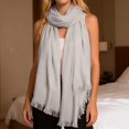 thumbnail image 2 of UJNDER Solid Color Long Scarf for Soft Breathable Versatile Fashion Wrap Shawl Elegant Daily Wear Light Gray One Size, 2 of 5