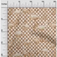 thumbnail image 2 of oneOone Velvet Light Brown Fabric Check & Toucan Sewing Material Print Fabric By The Yard 58 Inch Wide, 2 of 4