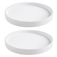 thumbnail image 2 of 2 Pcs Ceramic Plant Pot Saucers, Modern Round Drainage Trays for Indoor Planters, White Matte Finish Pot Coasters for Home, Office, Windowsill Decor, 6.2 x 0.8 in, 2 of 6