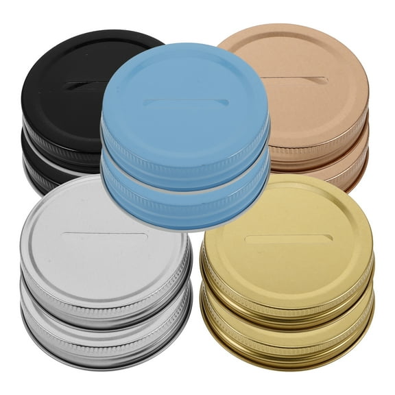 10pcs Replacement Coin Bank Slot Lid Sealing Covers Saving Pot Slot Lid Mason Can Lid For Mason Jars Practical Canning Lids Regular Mason Jar Lids