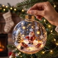 thumbnail image 6 of Glowing Christmas Diorama Ornament, Miniature Christmas Scene in Clear 2d Acrylic Ball, with Warm Led Light, Lighted Christmas Tree Ornament, Holiday Hanging Decor, Choose Your Story, 6 of 7