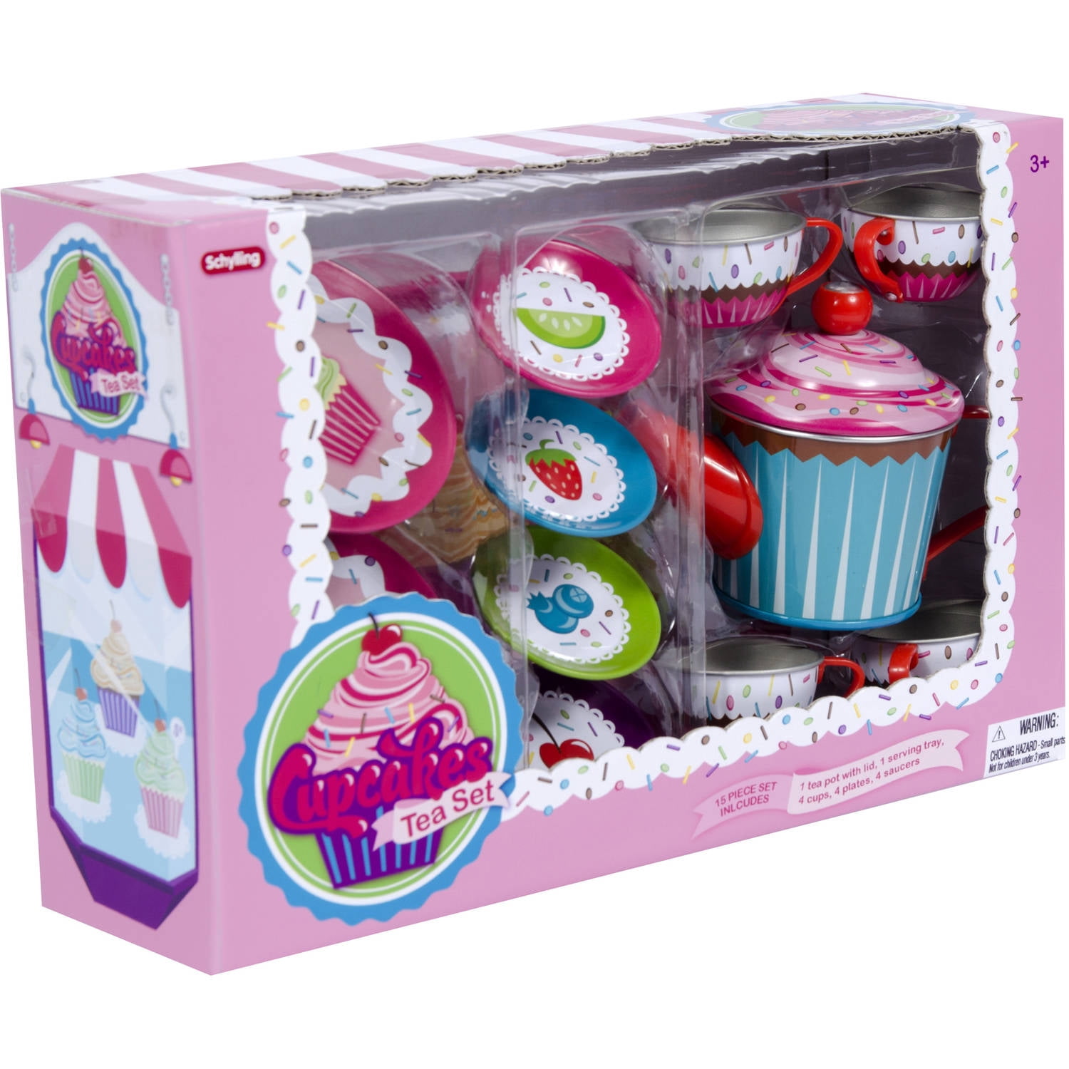 Schylling Cupcake Tin Tea Party Set, for Children Age 3+