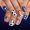 Style-37, variant on 4th of July Press Nails Short Square - Red White & Blue Tip with Design, Full Cover Glossy Nails 24 count for Women Memorial Day