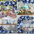 thumbnail image 5 of Arco de globos para cumpleaños con globos azules - Kit de arco de globos azul marino n.° 133, globo dorado y globo de confeti, arco de globos para cumpleaños, baby shower, bodas, 5 of 5