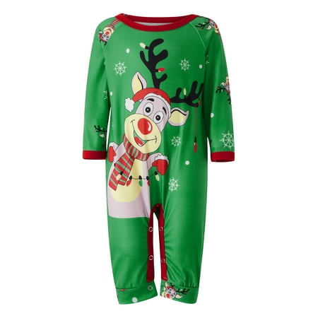 

FeMereina Family Matching Christmas Pajamas Sets Elk Snowflake Print Xmas Holiday Sleepwear Jammies Long Sleeve PJs Outfits