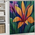 thumbnail image 6 of Orinice Fabric Bath Shower Curtain Strelitzia Bird Paradise Exotic Reginae Blossom Floral Tropic Tropical Flower Botanical Nature Shower Curtains for Bathroom with 12 Hooks, 72 x 72 Inch 69x72, 6 of 7